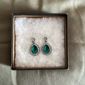 Green and Silver Earrings